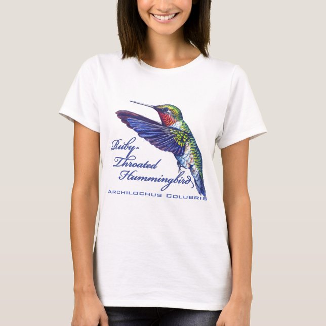 Throated Hummingbirdlatin för Ruby Tee Shirt (Framsida)