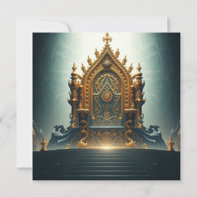 „Thron der Götter – Sitz der himmlischen Macht“ Julkort (Framsida)