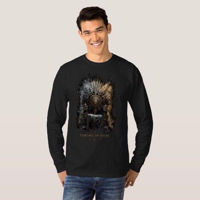 Throne of Dust Dark Fantasy Long Sleeve T Shirt (Hel framsida)