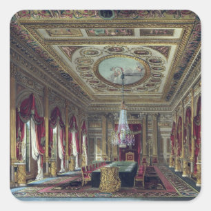 Throne Room, Carlton House, från The History Fyrkantigt Klistermärke