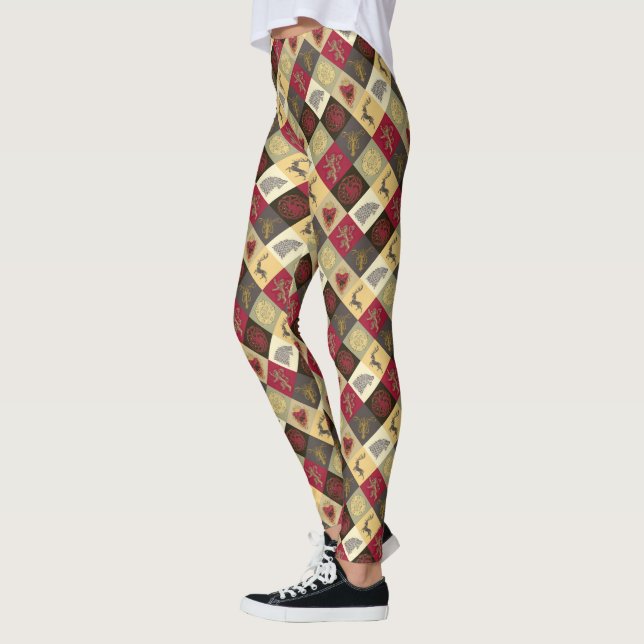 Thrones Sigil Mönster Leggings (Vänster)