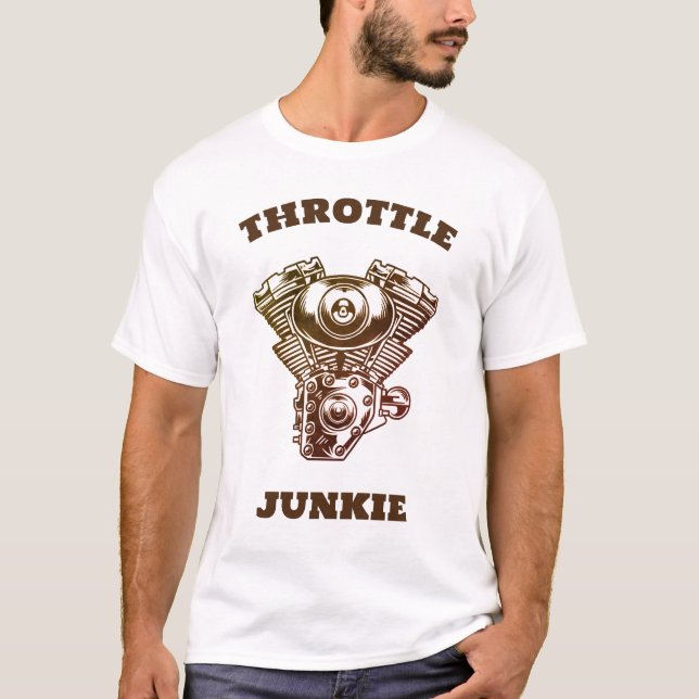 Throttle Junkie Motorcle T-Shirt (Framsida)