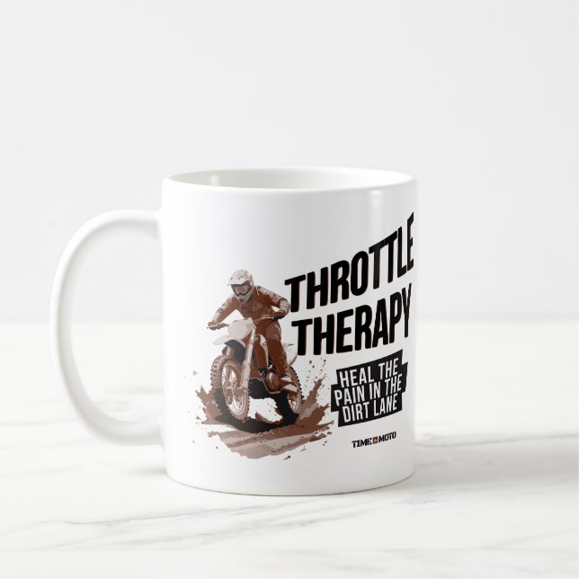 Throttle Therapy Dirt Bike Coffee Mug Kaffemugg (Vänster)