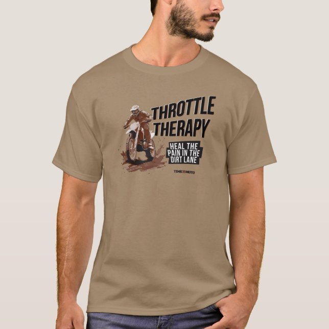 Throttle Therapy Dirt Bike T-Shirt - Brown Savana (Framsida)