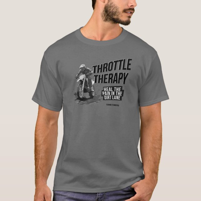 Throttle Therapy Dirt Bike T-Shirt Grey (Framsida)