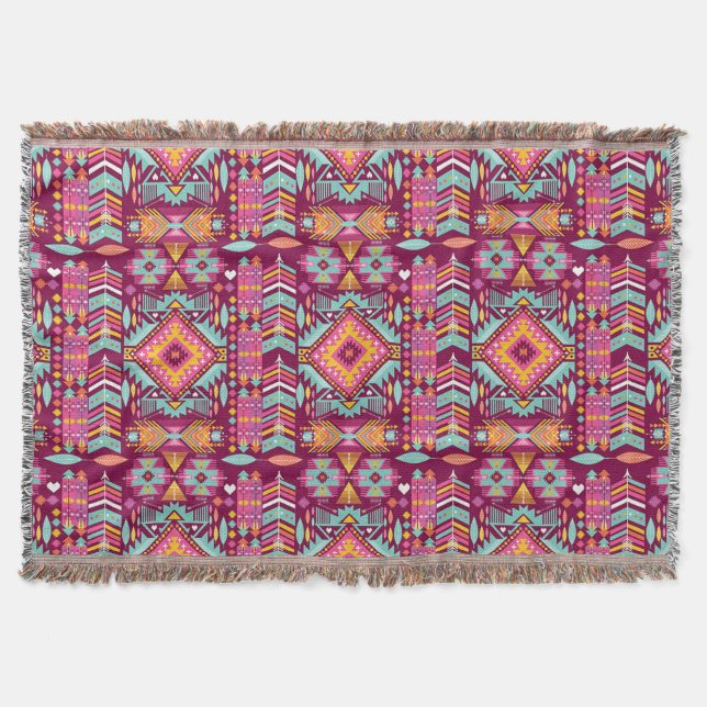 Throw Blanket/Aztec Tribal Mönster Mysfilt (Framsidan)