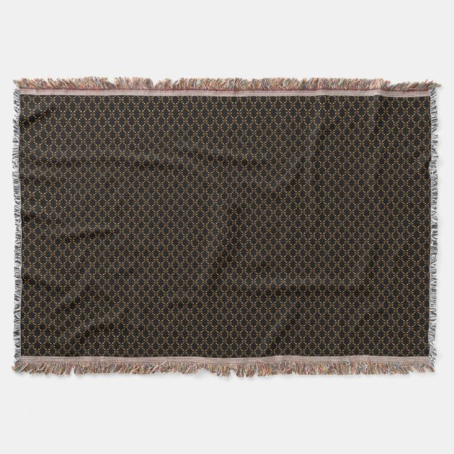 Throw Blanket-Black och guld Filt (Framsidan)