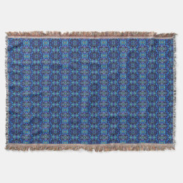 Throw Blanket Blue & Lila Orchids Filt