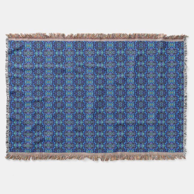 Throw Blanket Blue & Lila Orchids Filt (Framsidan)