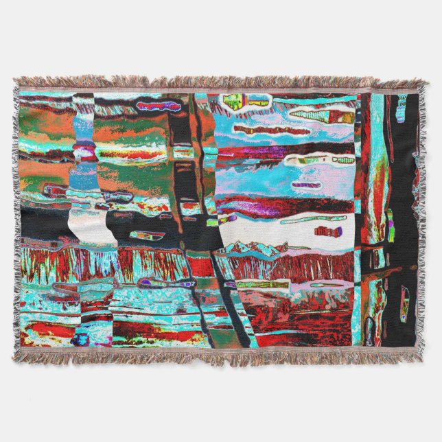 Throw Blanket Collapse Reflection Abstract Design Filt (Framsidan)