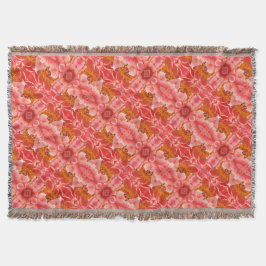 Throw Blanket Coral Peony Mönster Filt