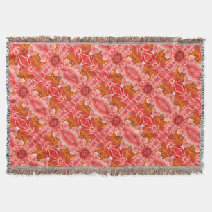Throw Blanket Coral Peony Mönster Filt