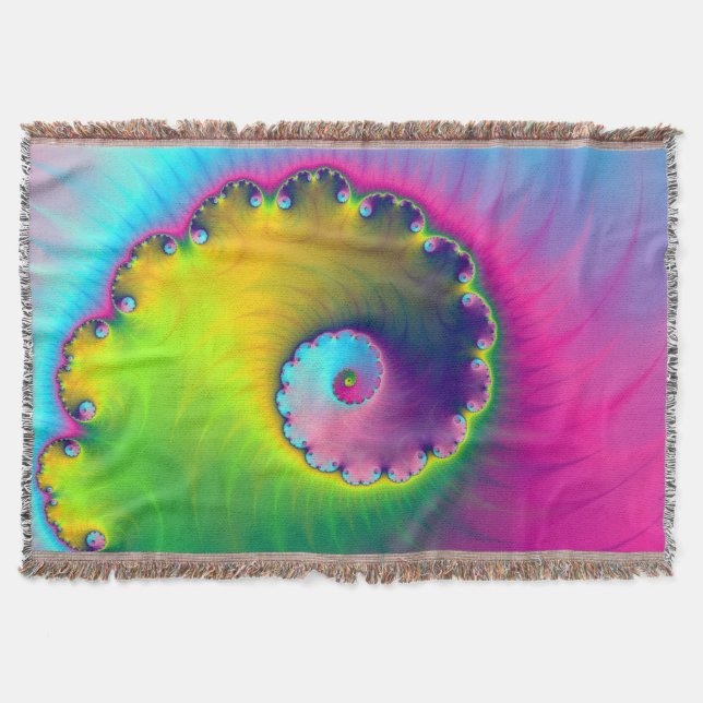 Throw Blanket Färg Tvättar Spiral Mysfilt (Framsidan)