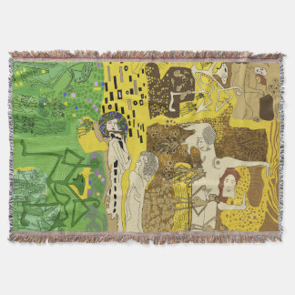 Throw Blanket Funky Dancing Man Mönster Grönt Filt