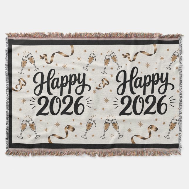 Throw Blanket-Happy New Year 2026 Filt (Framsidan)