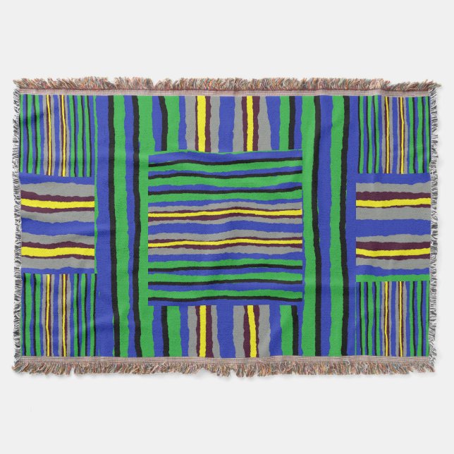 Throw Blanket Kente Rand Filt (Framsidan)