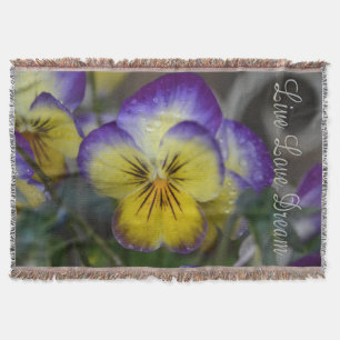 Throw Blanket/Lila & Gult Pansy Mysfilt