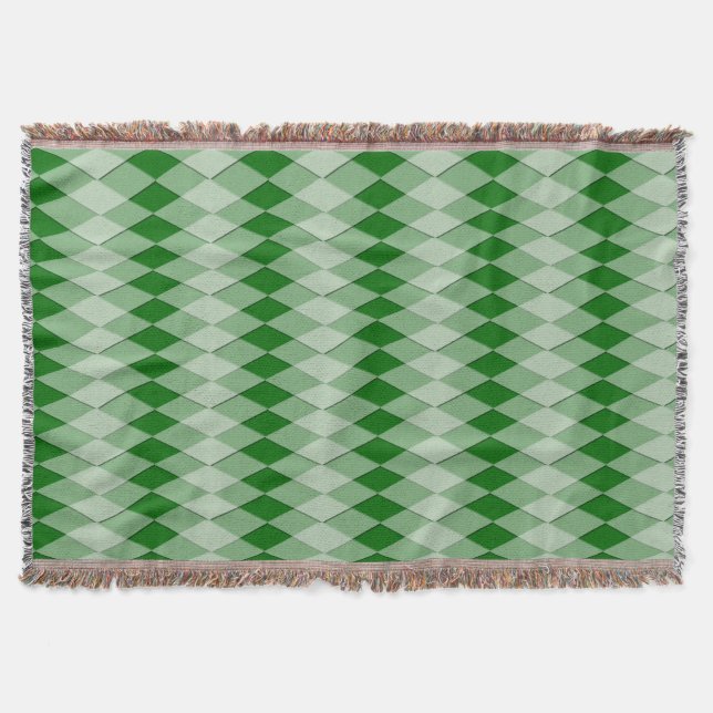 Throw Blanket - Lodrät Argyle Mönster Mysfilt (Framsidan)