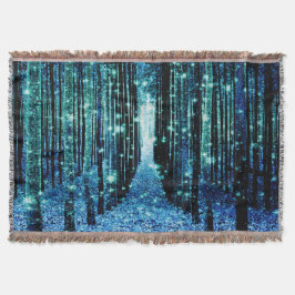 Throw Blanket : Magic Forest Turcos Teal Mysfilt