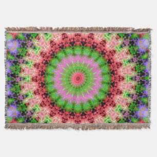Throw Blanket Mandala runda mönster kaleidoscope Filt