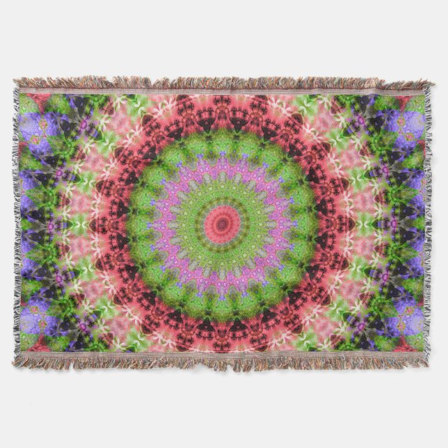 Throw Blanket Mandala runda mönster kaleidoscope Filt (Framsidan)