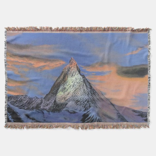 Throw Blanket - "Matterhorn at Sunset" Filt (Framsidan)