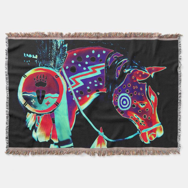 Throw Blanket med "Paints Pony"-design Mysfilt (Framsidan)