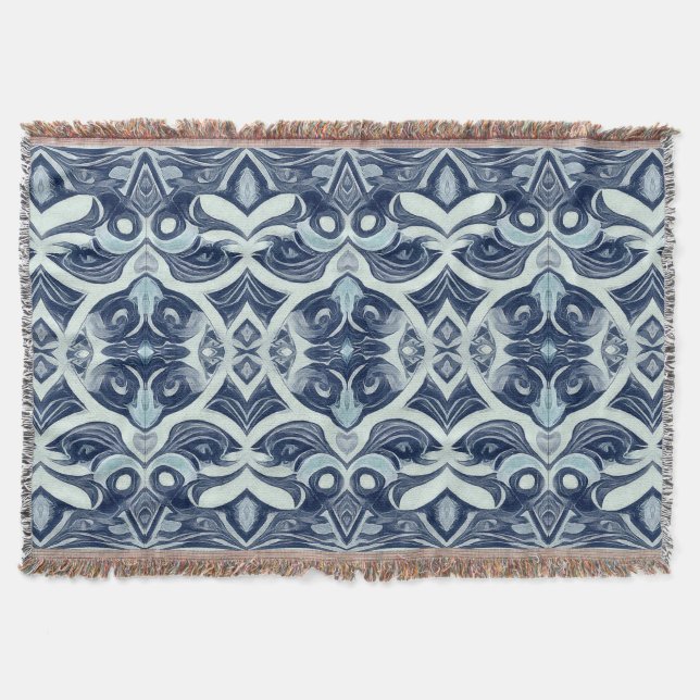 Throw Blanket, Modern grått färg väv mönster T Filt (Framsidan)