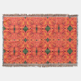 Throw Blanket Orange Begonia Filt