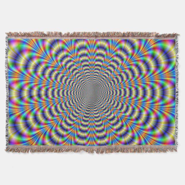 Throw Blanket Psychedelic Ringed Pulse Mysfilt (Framsidan)
