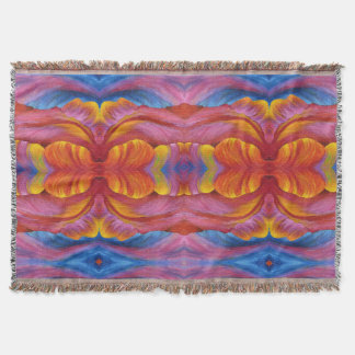 Throw Blanket Rainbow Tulip Mönster Filt