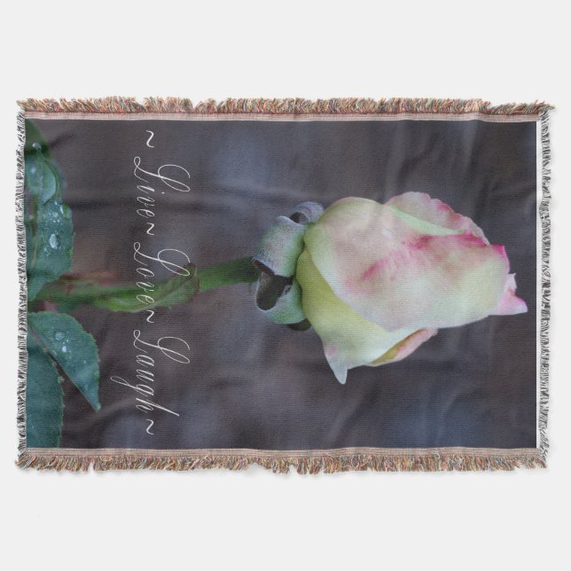 Throw Blanket/Red & Gul ros Bud Mysfilt (Framsidan)