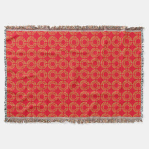 Throw Blanket Red Guld Naughty eller Nice jul Mysfilt