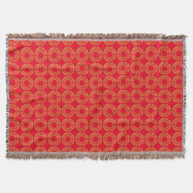 Throw Blanket Red Guld Naughty eller Nice jul Mysfilt (Framsidan)