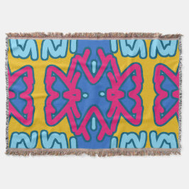 Throw Blanket, Vibrant multifärgad väv mönster Filt