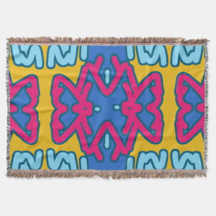 Throw Blanket, Vibrant multifärgad väv mönster Filt