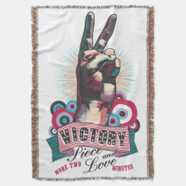 Throw Blanket Victory Peace & Love Pop-Art Design Filt