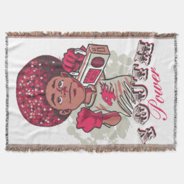 Throw Blanket – YOUTH Power Afro & Boombox Urban Filt