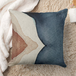 Throw Cushion - Abstrakt Blue Brown Mönster Kudde