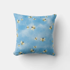 Throw Cushion blå himmel Bees Kudde