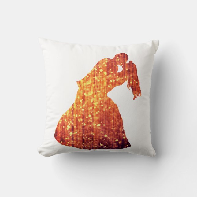Throw Cushion ,Golden Couple, Kiss, Romantik Kudde (Framsida)
