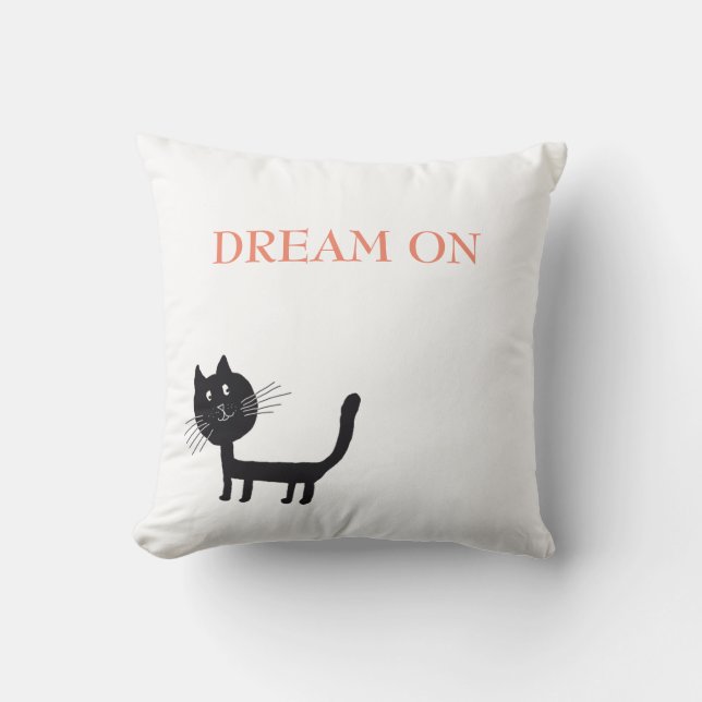 Throw Cushion lycklig Cats Lithography Throw Cushi Kudde (Framsida)