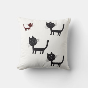 Throw Cushion lycklig Cats Lithography Throw Cushi Kudde