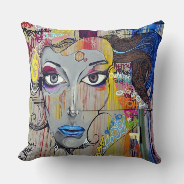 Throw Cushion - Street Art Graffiti Art Kudde (Framsida)
