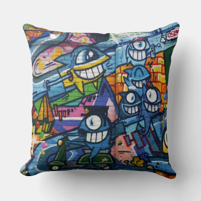Throw Cushion - Street Art Graffiti Kudde (Framsida)