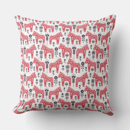 Throw Cushion - Svenska Dala Horse & Blommigt Desi Kudde