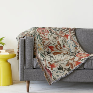 Throw filt William Morris blommigt design