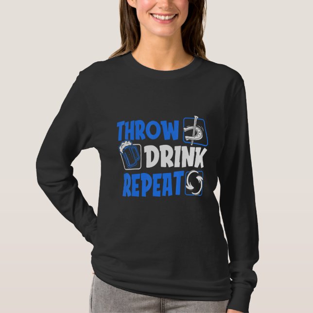 Throw Horseshoes Drink Beer Repeat T Shirt (Framsida)