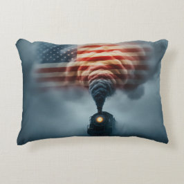 Throw Pillow-All Aboard the Freedom Train Prydnadskudde
