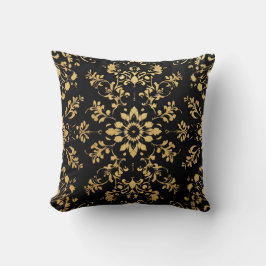 Throw Pillow black yellow pattern  Kudde